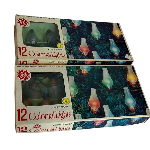 Vintage GE Merry Midget 12 Colonial Lights Christmas Holiday - Picture 7 of 10